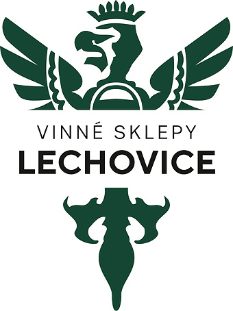 Logo vinné ksklepy Lechovice varianta nápis přes orlici