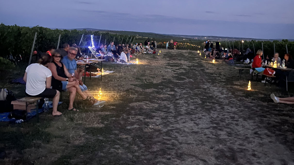Noc svatého Vavřince na vinici Peklo v Šatově 8. srpna 2025